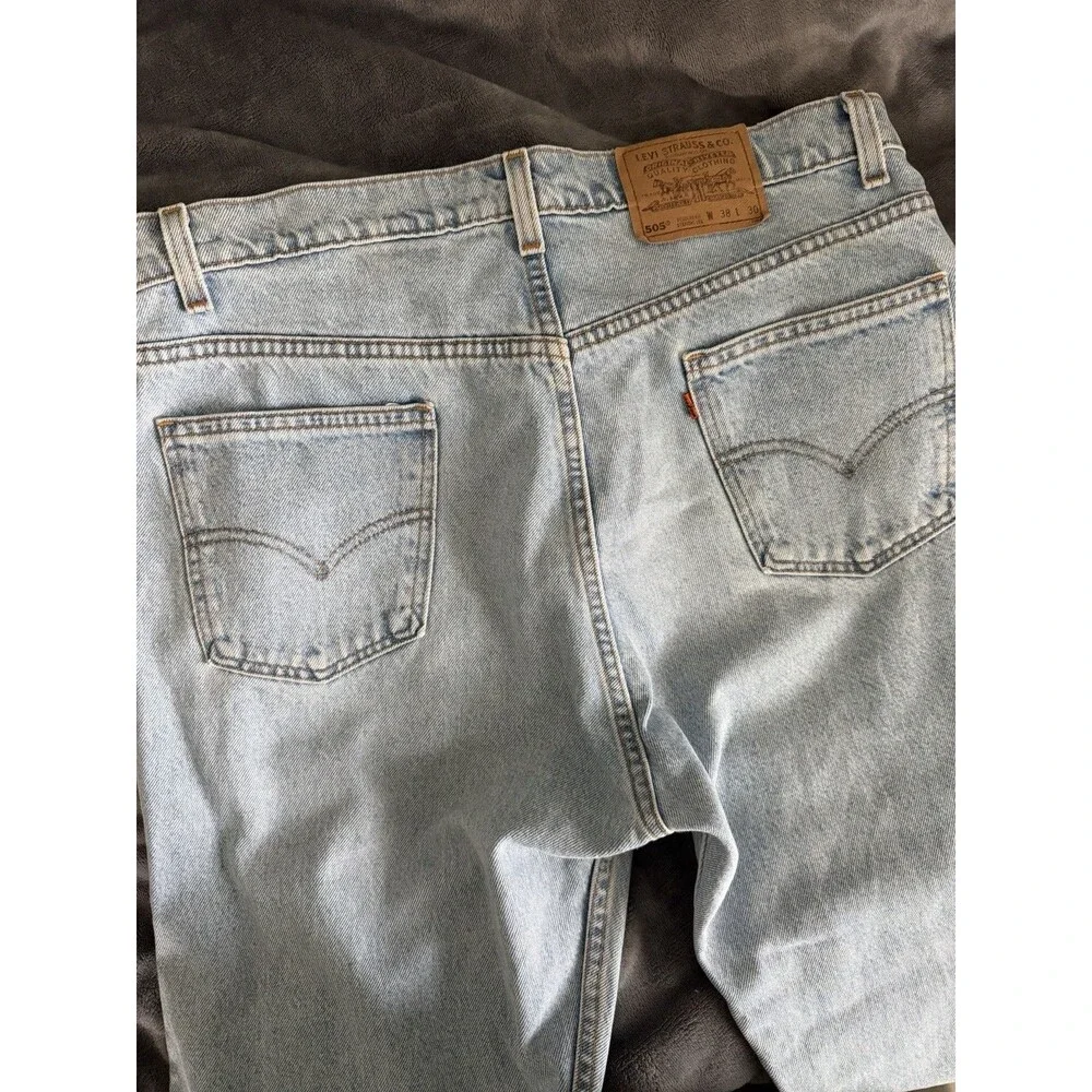 Vintage Levi's 505 Orange Tab 38x30 USA 575 Button Straight Leg Jeans